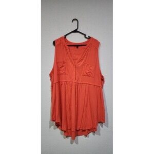 Torrid  Emma Babydoll  Rayon  Slub Tie Waist  Sleeveless  Tunic Top Size 3